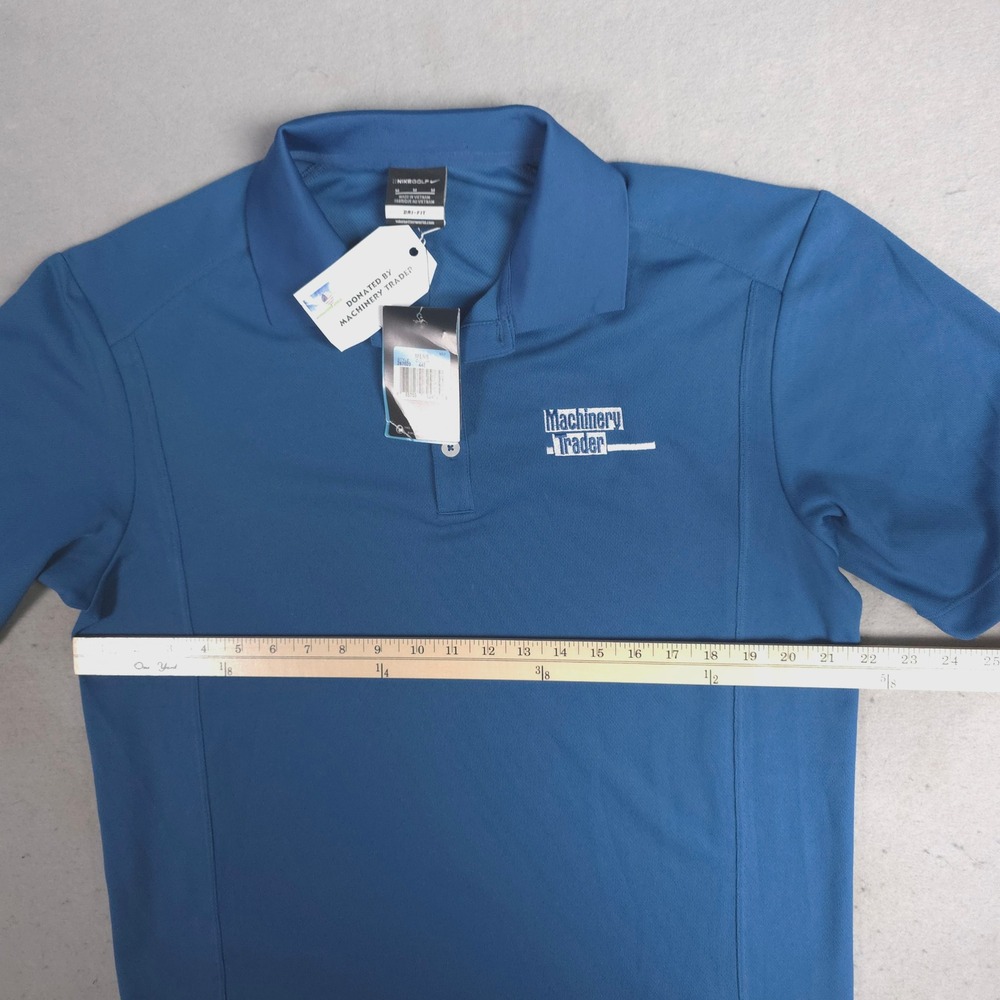New Nike Golf Mens Dri-FIT Polo Shirt Blue Trader Logo 267020-442 Size M - Picture 5 of 10